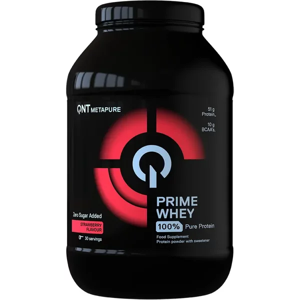Protéine mélange 100 % d'isolat et de concentré de lactosérum Fraise QNT Prime Whey 908 g