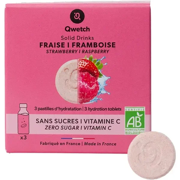 Pastille d'hydratation fraise & framboise Qwetch (x3)