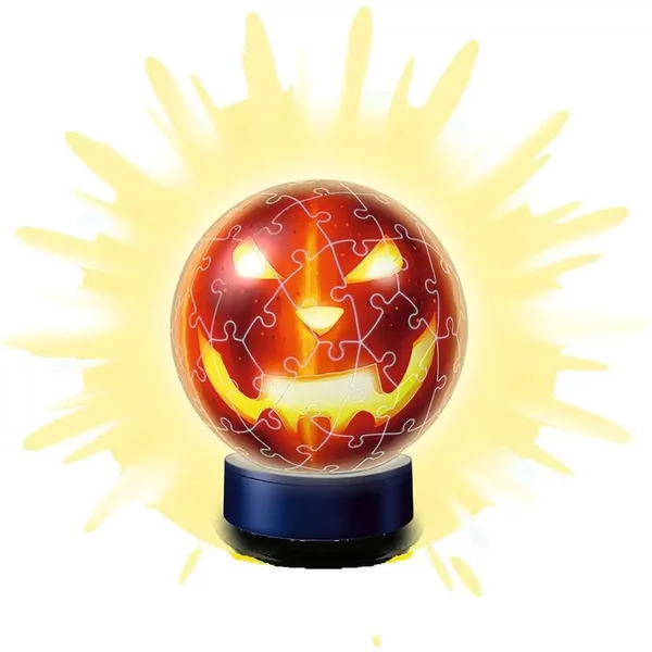 Puzzle 72 PièCes 3D Ball Illuminé - Citrouille D'halloween Ravensburger-image