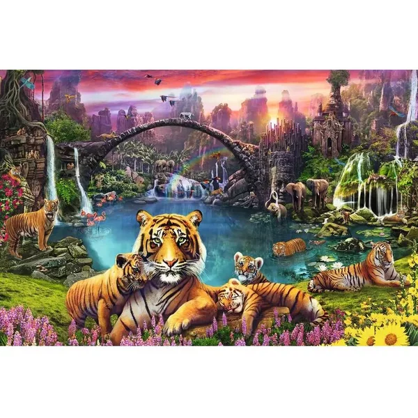 Puzzle 3000 PièCes Tigres Au Lagon Ravensburger-image