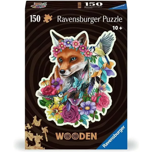Puzzle En Bois Forme D'animaux De 150 PièCes Ravensburger Renard Coloré-image