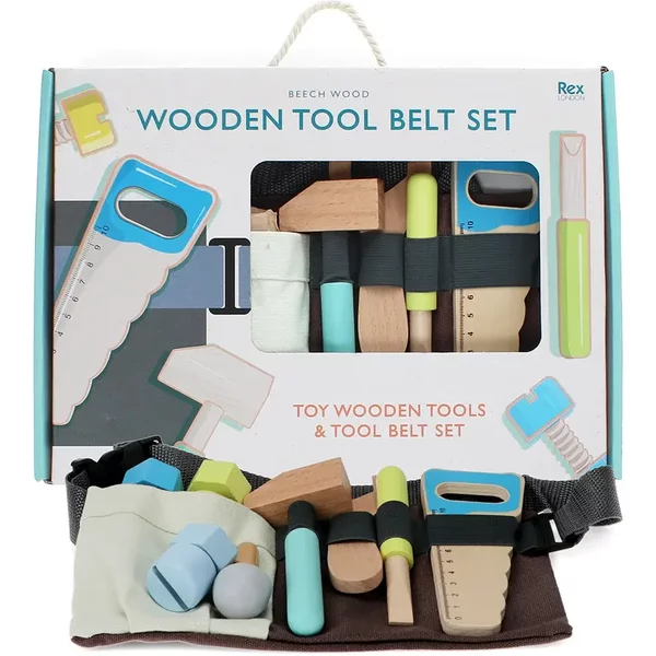 Ensemble De Jeu Outils En Bois Et Ceinture à Outils Enfant Rex London-image