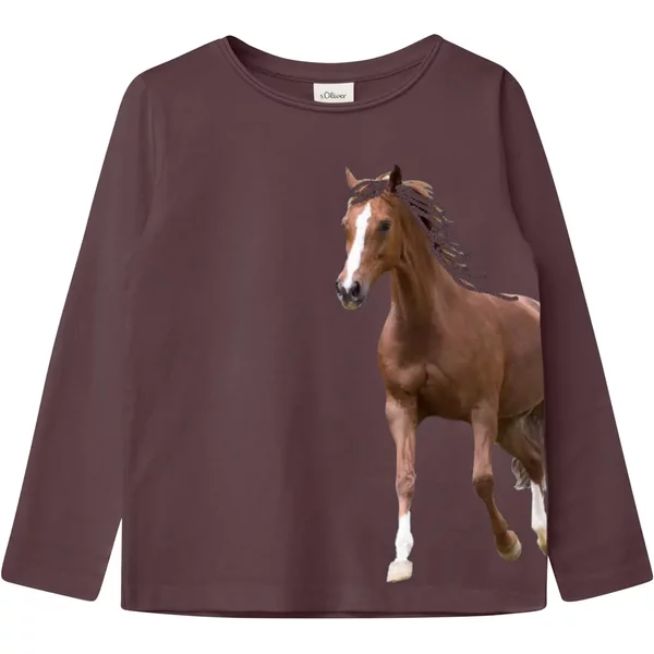 T-Shirt à Manches Longues Avec Imprimé Cheval Et Sequins Fille s.Oliver-image