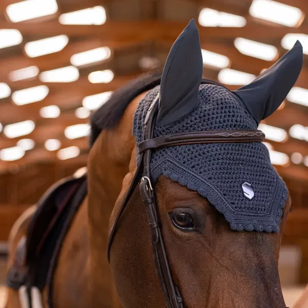 Bonnet Anti-Mouches Pour Cheval Samshield Flyshield Fly Veil Embroidery-image