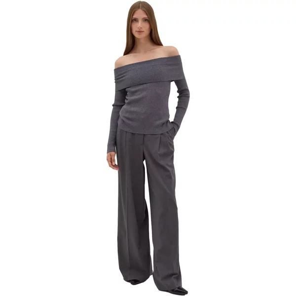 Lurex-Pullover Mit Schulterfreier Form FüR Damen Stefanel-image