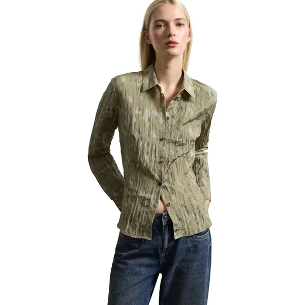 Damen Satin-Mix Bluse Gerade Stefanel-image
