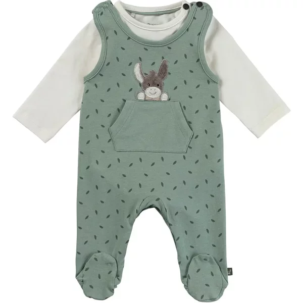 Schlafanzug Und Langarmbody Mit BläTtermuster FüR Babys Sterntaler-image