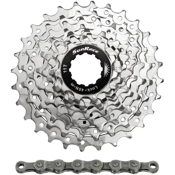 Cassette Avec ChaîNe Sunrace R91 11-28 Route Shimano Nickel-image