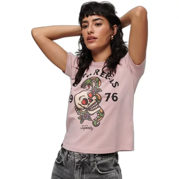 90Er Jahre T-Shirt Frau Superdry Tattoo Graphic-image