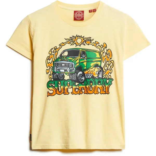 Eng Anliegendes T-Shirt Mit Neonmotiv, Damen Superdry Motor-image