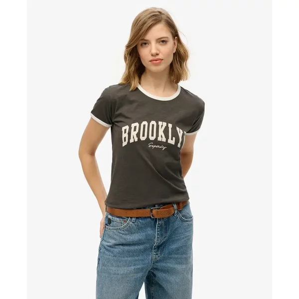 Eng Anliegendes T-Shirt, Damen Superdry Athletic Essential Ringer-image
