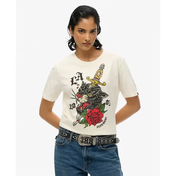 LäSsiges T-Shirt, Damen Superdry Neo Trad Tattoo-image
