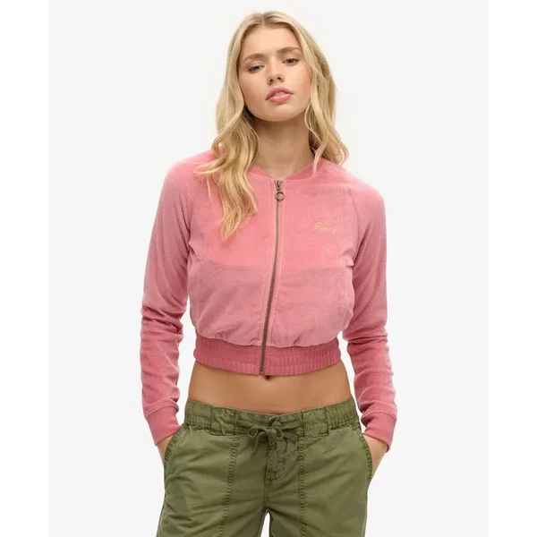 Bedingter, Bestickter Velours-Sweatshirt FüR Frauen Superdry-image