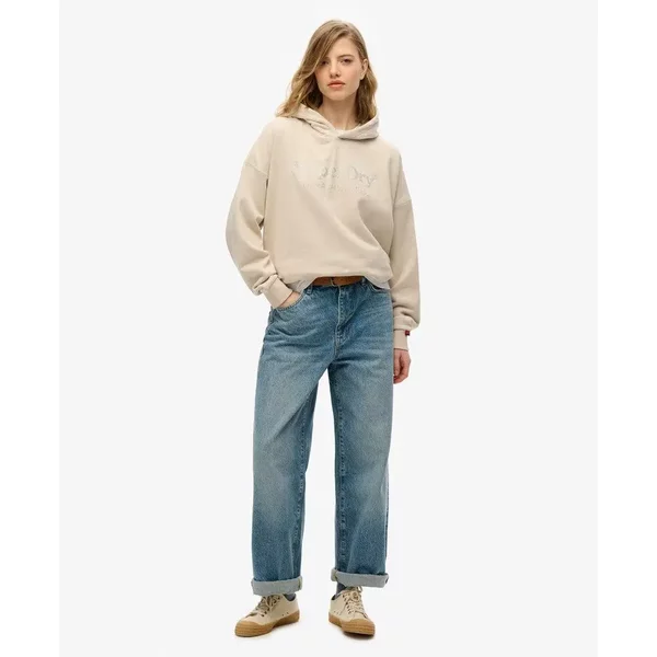 Hoodie Damen Superdry Venue Metallic Relaxed-image