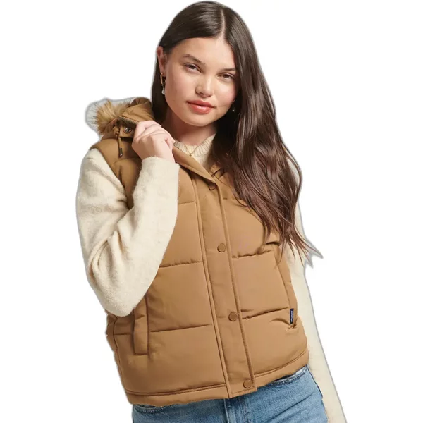 ÄRmellose Daunenjacke Mit Kunstpelz FüR Frauen Superdry Everest-image