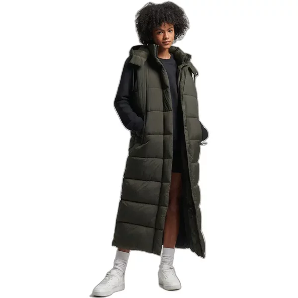 Lange äRmellose Daunenjacke Mit Kapuze Frau Superdry Ripstop-image