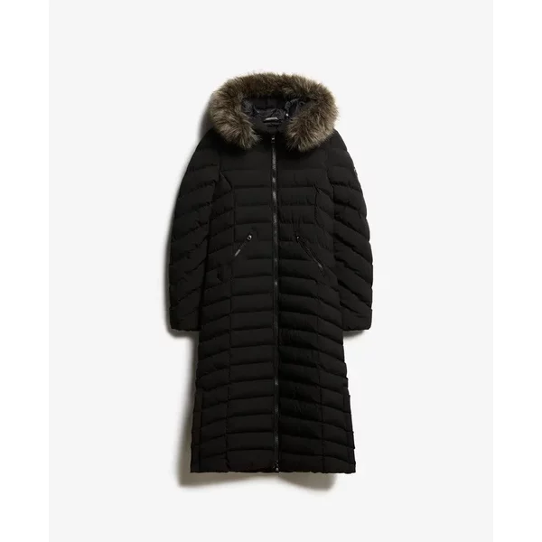 Lange Steppjacke Mit Kapuze Aus Kunstfell FüR Damen Superdry Fuji-image