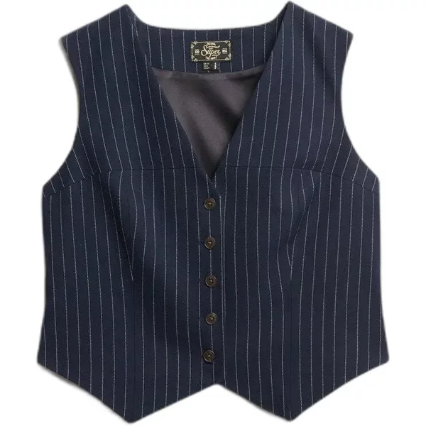 Damen Anzugweste Superdry Pinstripe-image