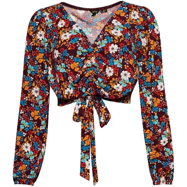 Bluse Vorne Geknotet Frau Superdry Vintage-image