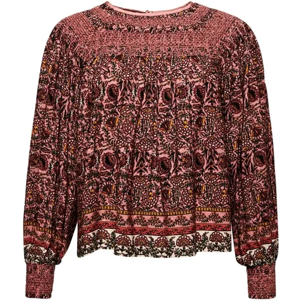 Bluse Aus Gesmoktem Gewebe Mit Druck Frau Superdry-image