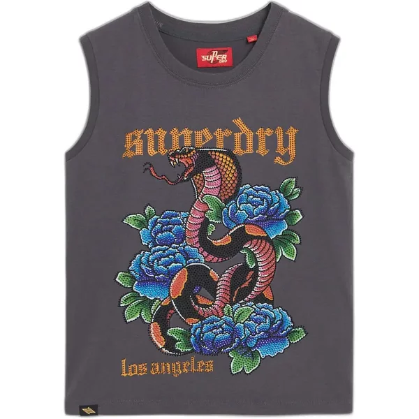 Tanktop Mit Strasssteinen Tattoo-Effekt Damen Superdry-image