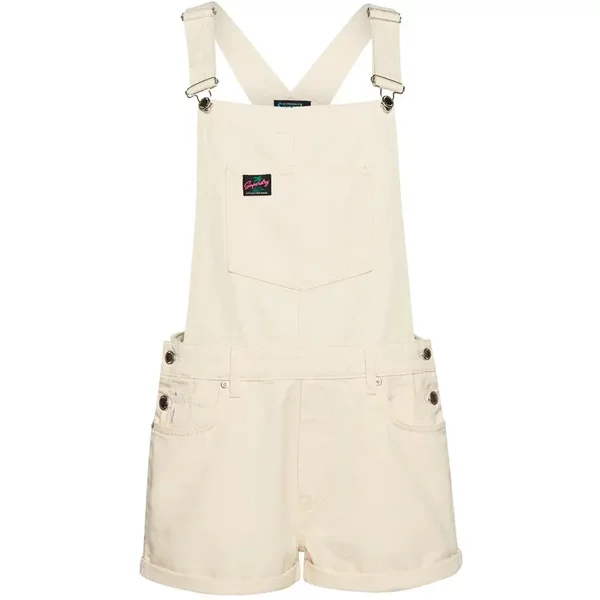 Kurze Latzhose Aus Canvas Aus Bio-Baumwolle, Frau Superdry Vintage-image
