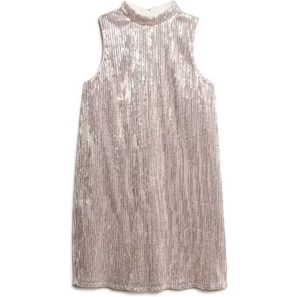 Kurzes äRmelloses Trapezkleid Mit Pailletten, Damen Superdry-image