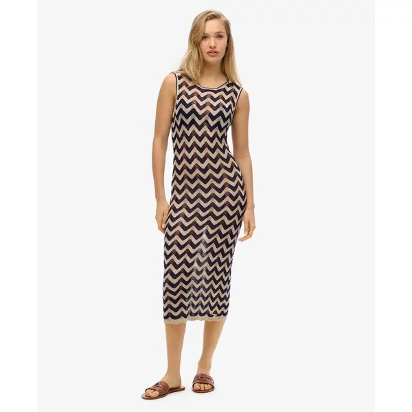 Langarm-Strickkleid Mit Zickzackmuster FüR Frauen Superdry-image