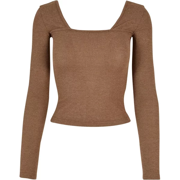 Body Mit Langen ÄRmeln Und Quadratischem Ausschnitt, Gerippt, Damen Urban Classics-image