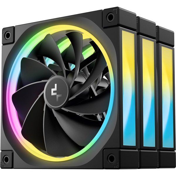 DeepCool FL12 120mm PWM Reverse PC Case Fan - Black 3 Pack