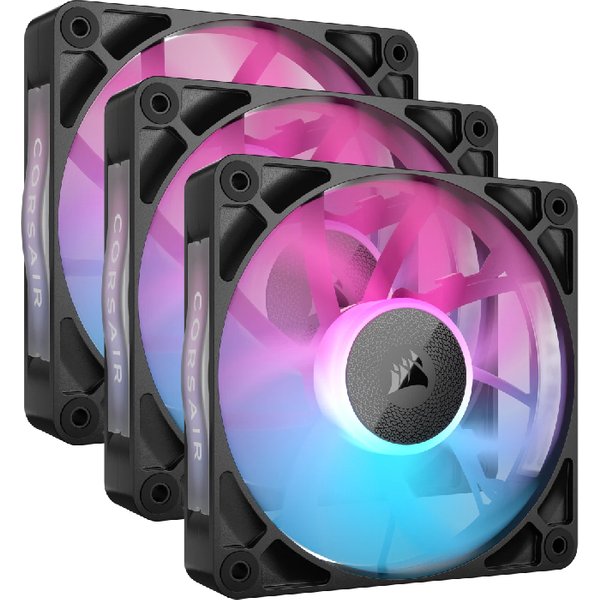 Corsair iCUE LINK RX120 RGB Black Triple 120mm PWM Fan Starter Kit 3 Pack
