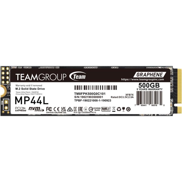 Team Group MP44L 500GB M.2 NVMe PCIe 4.0 Internal SSD
