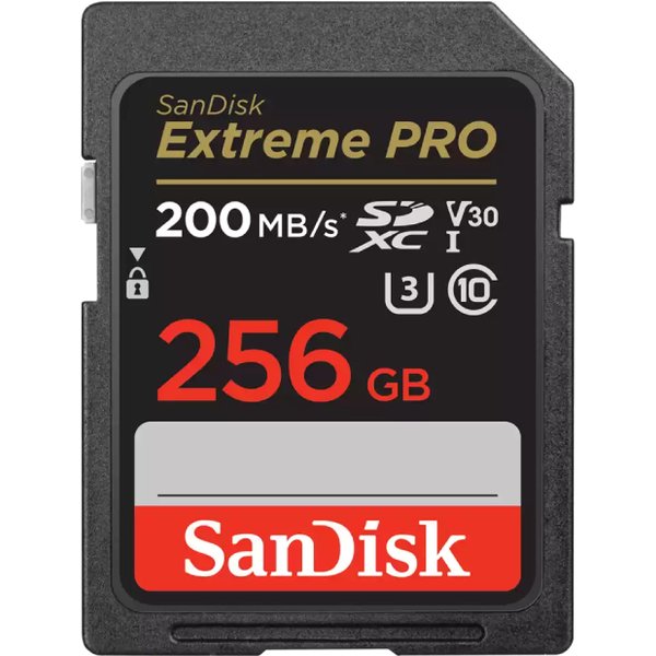 SanDisk Extreme 256GB UHS-I Class10 SDHC Memory Card - Black