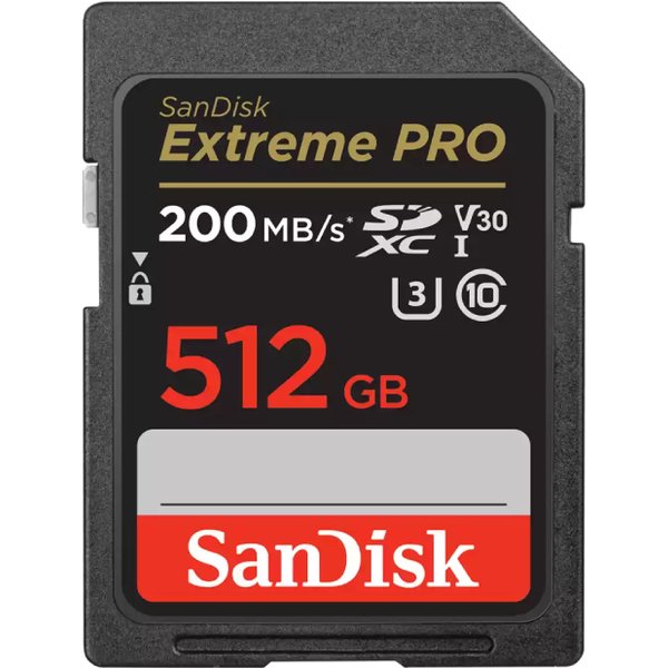 SanDisk Extreme 512GB UHS-I Class10 SDHC Memory Card - Black