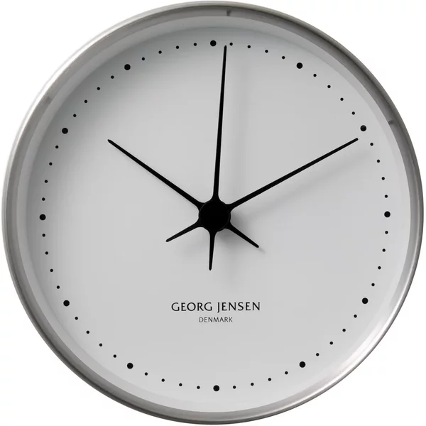 Georg Jensen - Henning Koppel Wanduhr Ø 22 cm, Edelstahl / weiß Georg Jensen Henning Koppel Wanduhr Ø