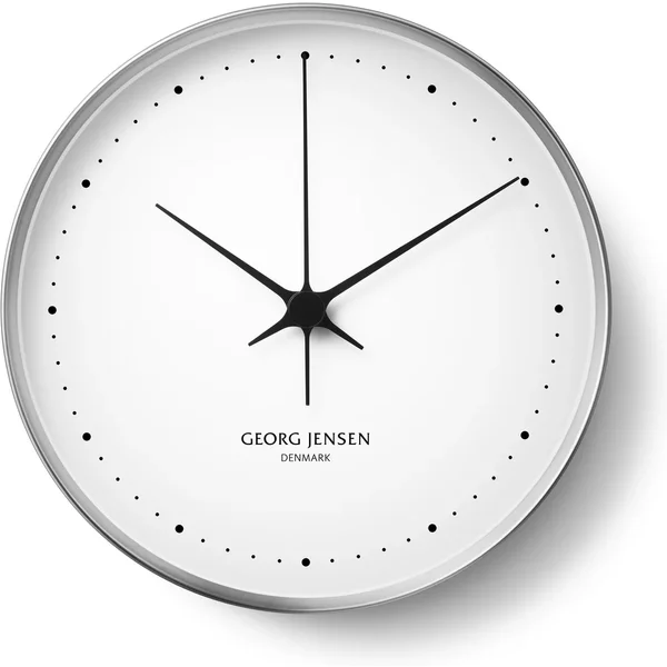 Georg Jensen - Henning Koppel Wanduhr Ø 30 cm, Edelstahl / weiß Georg Jensen Henning Koppel Wanduhr Ø
