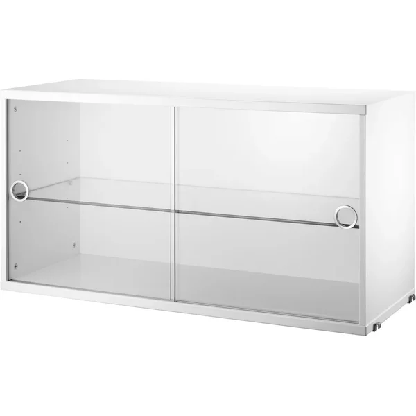 String - Vitrinenschrank mit Schiebetüren in Glas 78 x 30 cm, weiß String Furniture Vitrinenschrank mit Schiebetüren in Glas 78 x
