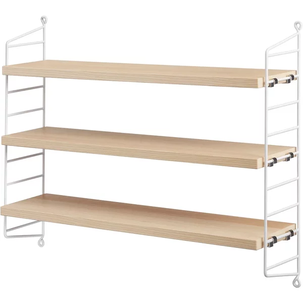 String - Pocket Wandregal, Esche / weiß String Furniture Pocket Wandregal