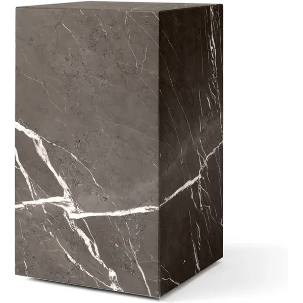 Audo - Plinth Tall Beistelltisch, grau / braun Audo Plinth Tall Beistelltisch