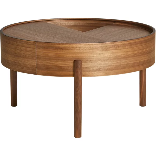 Woud - Arc Couchtisch Ø 66 cm H 38 cm, Walnuss lackiert Woud Arc Couchtisch Ø H