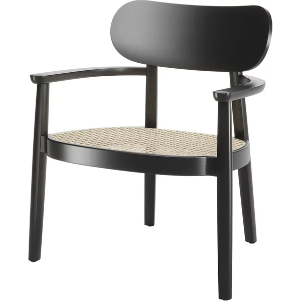 Thonet - 119 F Lounge Stuhl, Buche schwarz gebeizt / Rohrgeflecht mit Kunststoffstützgewebe Thonet 119 F Lounge Stuhl