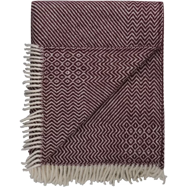 Røros Tweed - Kattefot Wolldecke, 140 x 220 cm, burgund Røros Tweed Kattefot Wolldecke