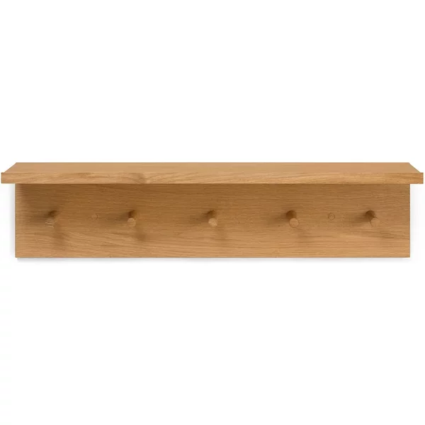 Ferm Living - Place Wandregal mit 5 Haken, L 75 cm, Eiche Ferm Living Place Wandregal mit 5 Haken