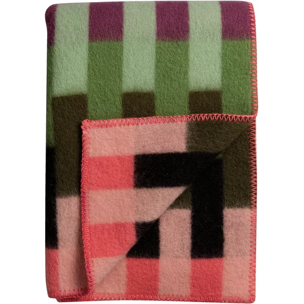 Røros Tweed - Åsmund Bold Wolldecke 200 x 135 cm, pink / grün Røros Tweed Åsmund Bold Wolldecke 200 x