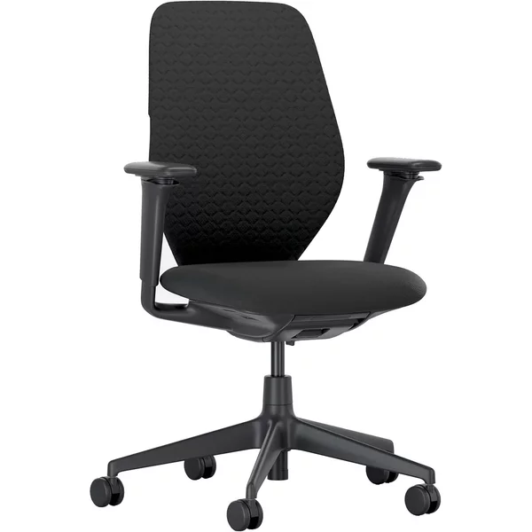 Vitra - ACX Soft Bürostuhl, Grid Knit nero / Quilted Knit nero, mit Sitztiefenverstellung, höhnenverstellbare Armlehnen (Rollen für Hartböden) Vitra ACX Soft Bürostuhl