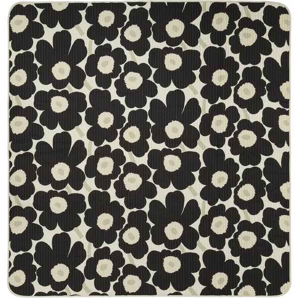 Marimekko - Unikko Tagesdecke, 260 x 260 cm, charcoal / sand Marimekko Unikko Tagesdecke