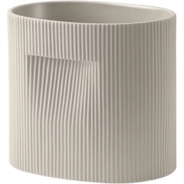 Muuto - Ridge Blumentopf, H 24 cm, beige Muuto Ridge Blumentopf