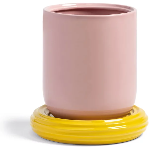 &klevering - Churros Blumentopf, Ø 19,5 x 21 cm, blush / gelb &klevering Churros Blumentopf
