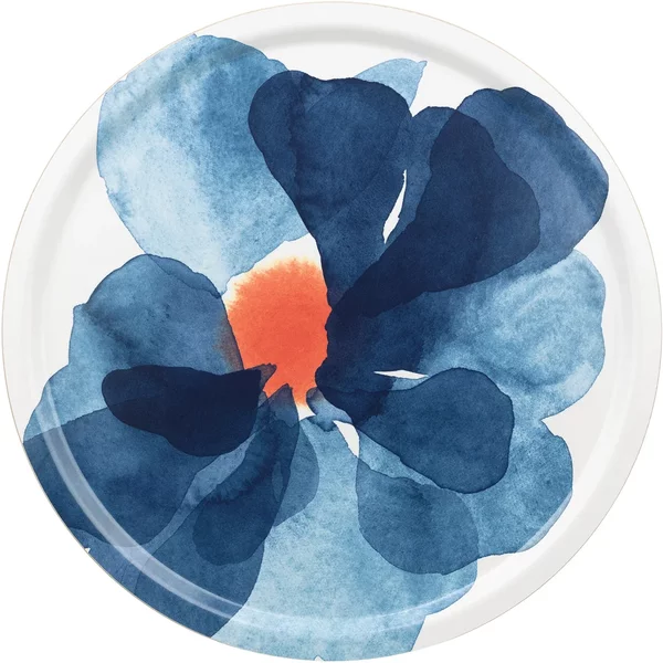 Marimekko - Valssi Tablett, Ø 46 cm, weiß / blau / orange Marimekko Valssi Tablett