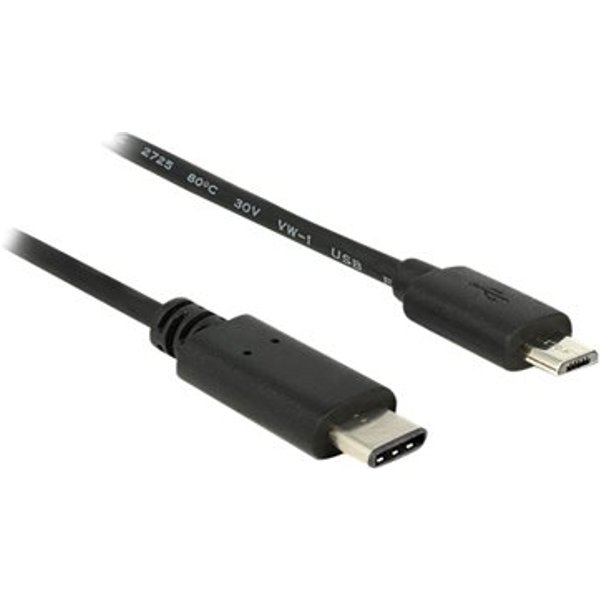 DELOCK USB-C Kabel -> Micro-B St/St 0,5m schwarz
